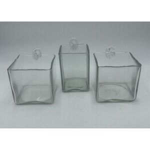 Set of 3 Handblown Hanging Glass Vases Karma Gifts Plant Cuttings Flower Display